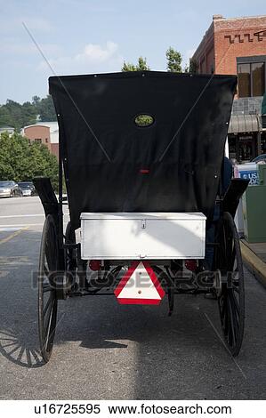 Stock Photography - Back of a buggy in downtown historic district in Branson, Missouri, USA. Fotosearch