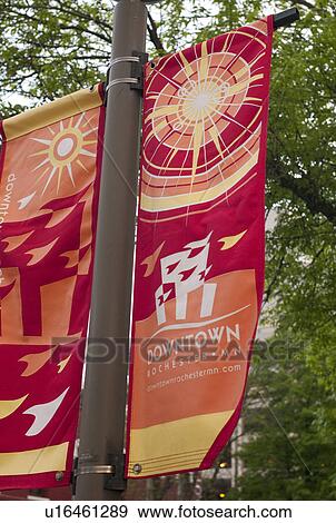 Banner in Downtown Rochester, Minnesota, USA View Large Photo Image Stock Photo - Banner in Downtown Rochester, Minnesota, USA. Fotosearch