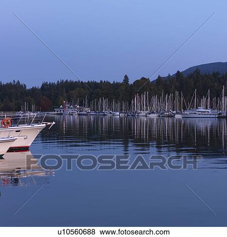 Stock Photo - Boats at the marina in Vancouver, British Columbia. Fotosearch