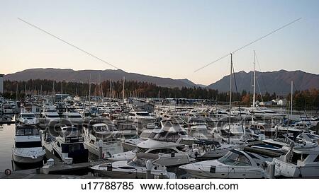 Stock Photography - Boats docked in Vancouver, British Columbia, Canada. Fotosearch