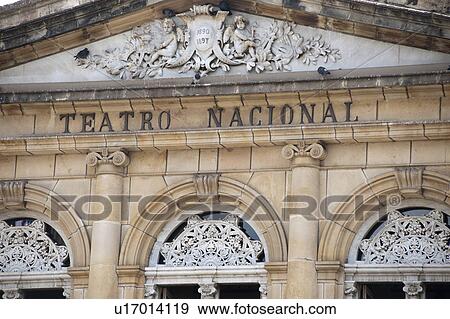 Stock Photo - Building detail of frieze and semicircular window arch of National Theatre of Costa Rica. Fotosearch