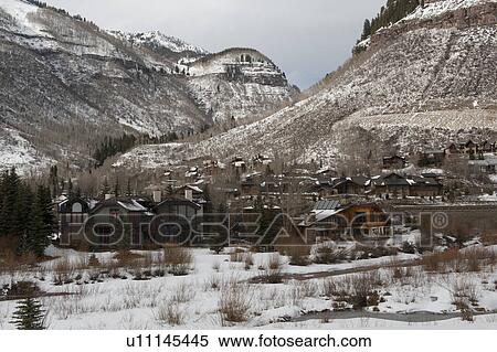 Stock Photography - Buildings in Vail Colorado. Fotosearch