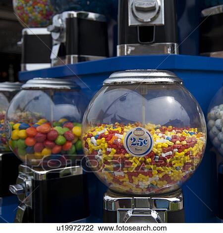 Stock Image - Candy machines in Branson, Missouri, USA. Fotosearch