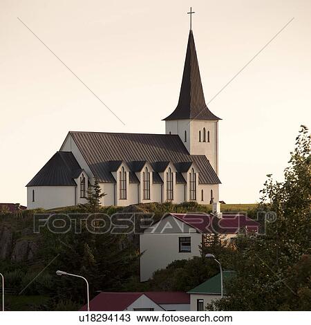 Christian church on hilltop overlooking dwellings View Large Photo Image Stock Image - Christian church on hilltop overlooking dwellings. Fotosearch