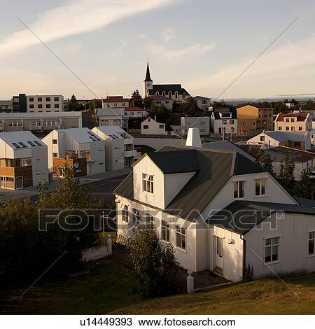 Stock Image - City rooftops and dwellings. Fotosearch