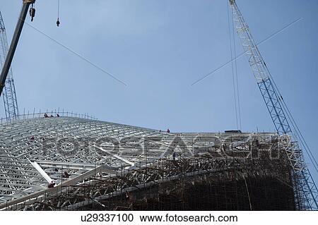Construction of the steel structure of the National Stadium, San Jose, Costa Rica View Large Photo Image Stock Image - Construction of the steel structure of the National Stadium, San Jose, Costa Rica. Fotosearch