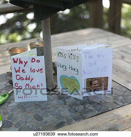 Stock Photo - Display of home made greeting cards at Lake of the Woods, Ontario. Fotosearch