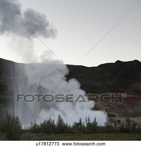 Erupting geyser in forest View Large Photo Image Stock Image - Erupting geyser in forest. Fotosearch