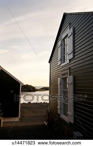 Stock Image - Exterior of a home in Iceland. Fotosearch