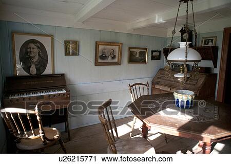 Stock Image - Front room of rural farm house. Fotosearch