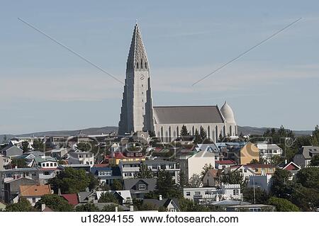 Hallgrimskirkja Church - tallest building in Iceland, surrounded by colourful dwellings View Large Photo Image Stock Photography - Hallgrimskirkja Church - tallest building in Iceland, surrounded by colourful dwellings. Fotosearch