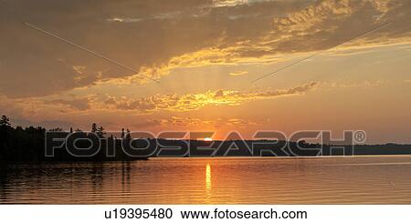 Horizon sky at twilight in Lake of the Woods, Ontario View Large Photo Image Stock Image - Horizon sky at twilight in Lake of the Woods, Ontario. Fotosearch