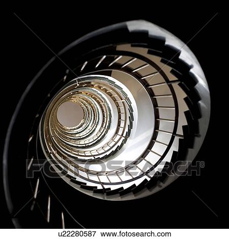 Stock Photo - Interior spiral staircase in Iceland. Fotosearch