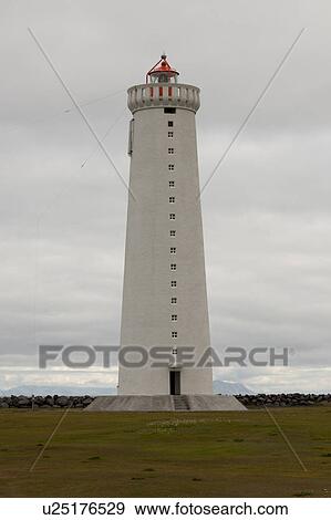 Lighthouse at Reykjanes Peninsula in Iceland View Large Photo Image Stock Photo - Lighthouse at Reykjanes Peninsula in Iceland. Fotosearch