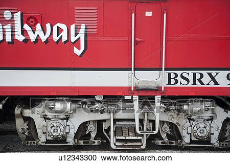Stock Image - Old railroad car at the historic railroad station in Branson, Missouri . Fotosearch