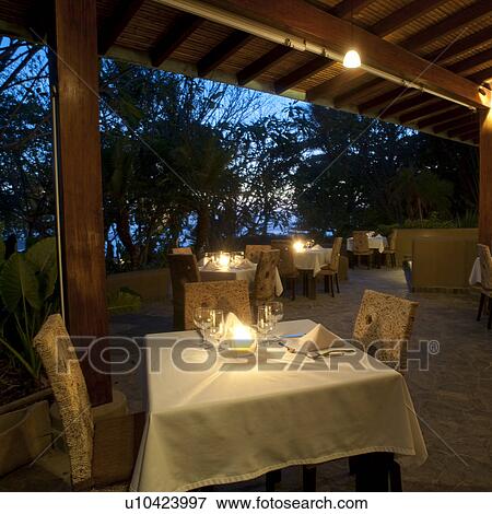 Outdoor dining table in Costa Rica View Large Photo Image Stock Photo - Outdoor dining table in Costa Rica. Fotosearch