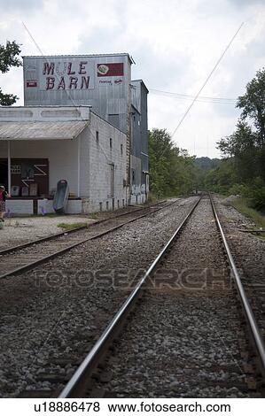 Stock Photo - Railroad tracks in Branson, Missouri. Fotosearch