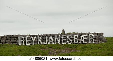 Reykjanesbaer lettered sign on a stone wall View Large Photo Image Stock Image - Reykjanesbaer lettered sign on a stone wall. Fotosearch
