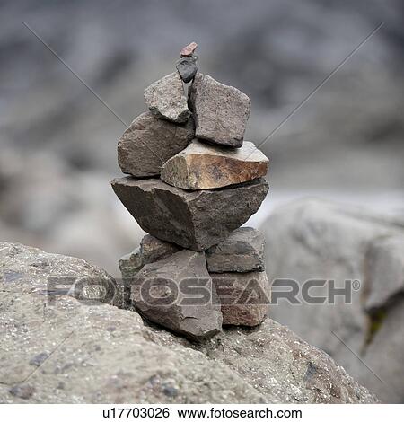 Stock Photograph - Rocks stacked atop each other. Fotosearch