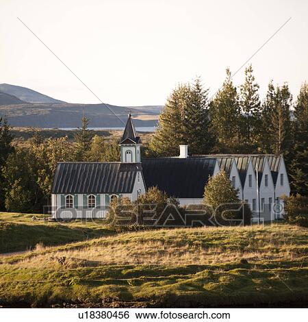Stock Photograph -  Rural church and countryside. Fotosearch