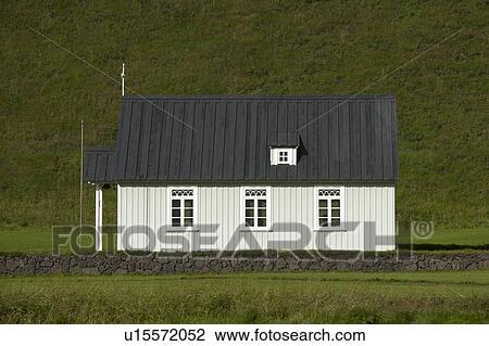 Rural church surrounded by stone wall on grass hillside View Large Photo Image Stock Image - Rural church surrounded by stone wall on grass hillside. Fotosearch