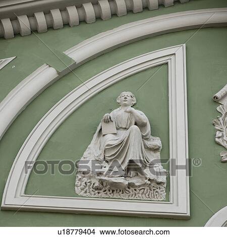 Picture - Sculptures on exterior walls in San Jose. Fotosearch