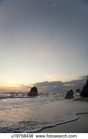 Stock Photo - Seascape along Mal Pais coastline in San Jose Costa Rica. Fotosearch