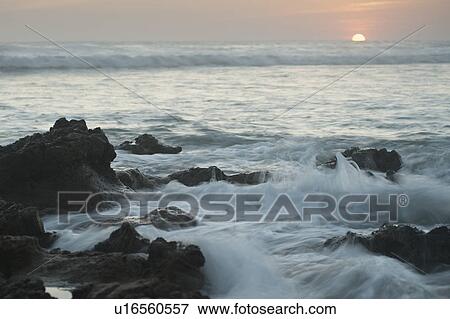 Seascape with afterglow in San Jose Costa Rica View Large Photo Image Stock Photo - Seascape with afterglow in San Jose Costa Rica. Fotosearch