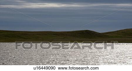Shimmering water along the hilly shoreline and the horizon in the evening View Large Photo Image Stock Image - Shimmering water along the hilly shoreline and the horizon in the evening. Fotosearch