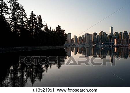 Skyline at twilight in Vancouver, British Columbia, Canada View Large Photo Image Stock Image - Skyline at twilight in Vancouver, British Columbia, Canada. Fotosearch