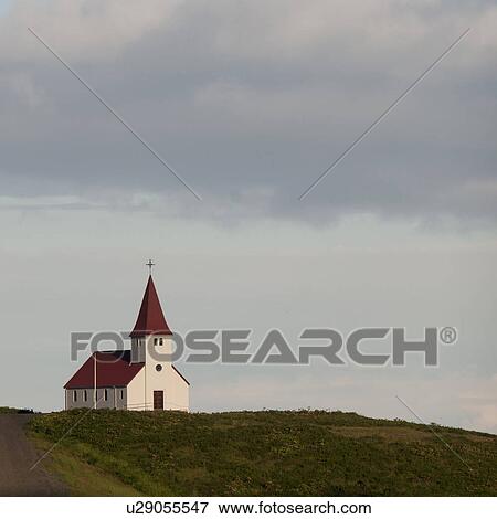 Stock Photo - Solitary church on hilltop. Fotosearch