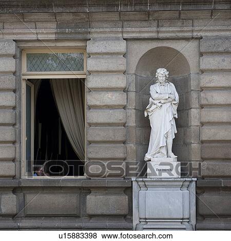 Stock Photo - Statue outside the National Theatre in San Jose. Fotosearch