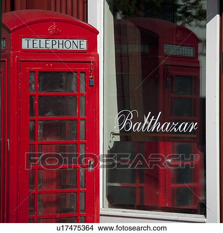 Telephone booth reflected in window pane View Large Photo Image Picture - Telephone booth reflected in window pane. Fotosearch
