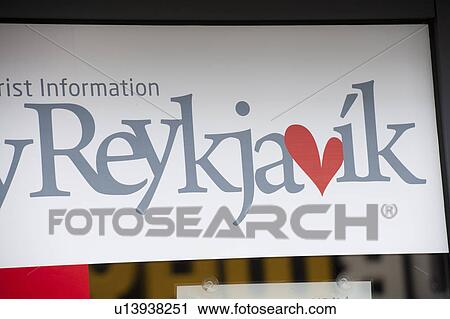 Stock Image - Tourist Information signage Reykjavik. Fotosearch