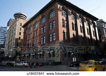 Stock Image - Traffic on the street in Vancouver, British Columbia, Canada. Fotosearch
