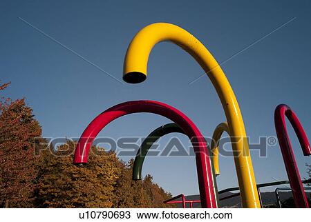 Stock Image - Tubes in the Stanley Park play area in Vancouver, British Columbia, Canada. Fotosearch