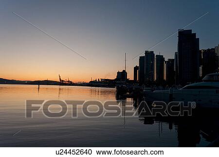 Stock Image - Twilight sky in Vancouver, British Columbia, Canada. Fotosearch