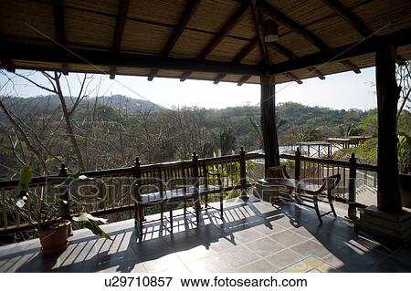 Stock Photo - View from the balcony at Blue Spirit Retreat. Fotosearch