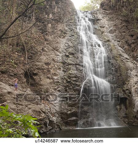 Stock Photo - Waterfall in Costa Rica. Fotosearch