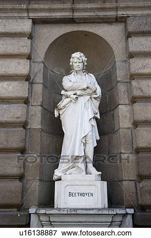 White marble statue of Ludwig von Beethoven on a pedestal in a niche View Large Photo Image Stock Photo - White marble statue of Ludwig von Beethoven on a pedestal in a niche. Fotosearch