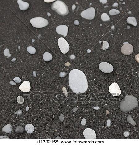 White pebbles on black sand View Large Photo Image Stock Photography - White pebbles on black sand. Fotosearch