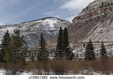 Stock Image - Winter landscape in Vail, Colorado. Fotosearch