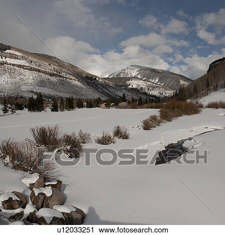 Stock Image - Winter landscape in Vail, Colorado. Fotosearch