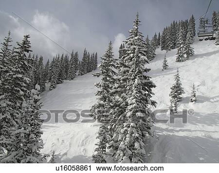 Stock Image - Winter landscape in Vail, Colorado. Fotosearch