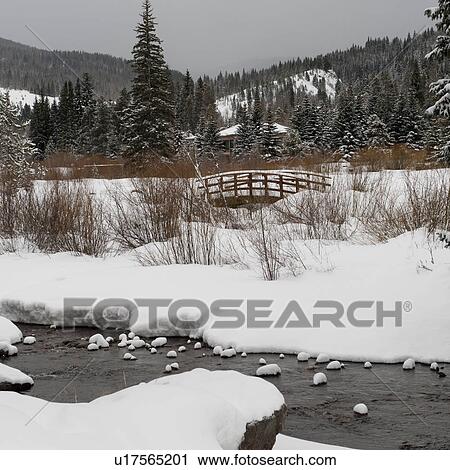 Stock Image - Winter landscape in Vail, Colorado. Fotosearch