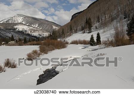 Stock Image - Winter landscape in Vail, Colorado. Fotosearch