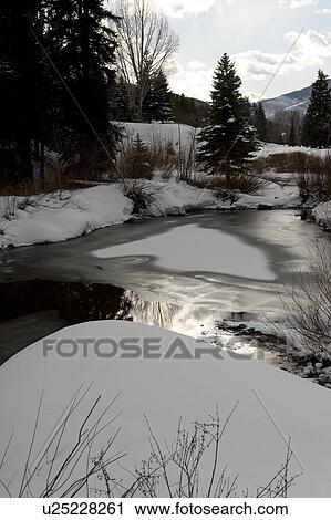 Stock Image - Winter landscape in Vail, Colorado . Fotosearch