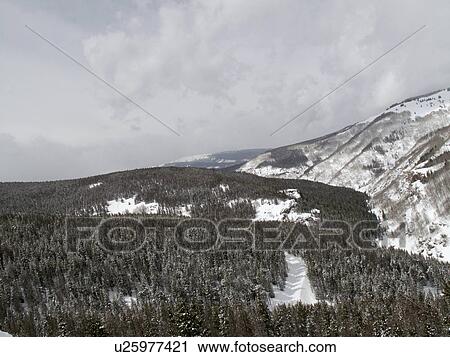 Stock Image - Winter landscape in Vail, Colorado. Fotosearch