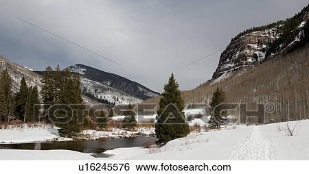 Winter landscape in Vail, Colorado View Large Photo Image Stock Photograph - Winter landscape in Vail, Colorado. Fotosearch