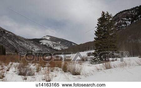Stock Photography - Winter landscape in Vail, Colorado. Fotosearch